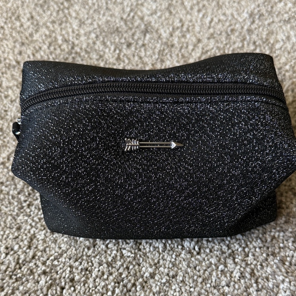 Stella & Dot Black Glitter Pouch